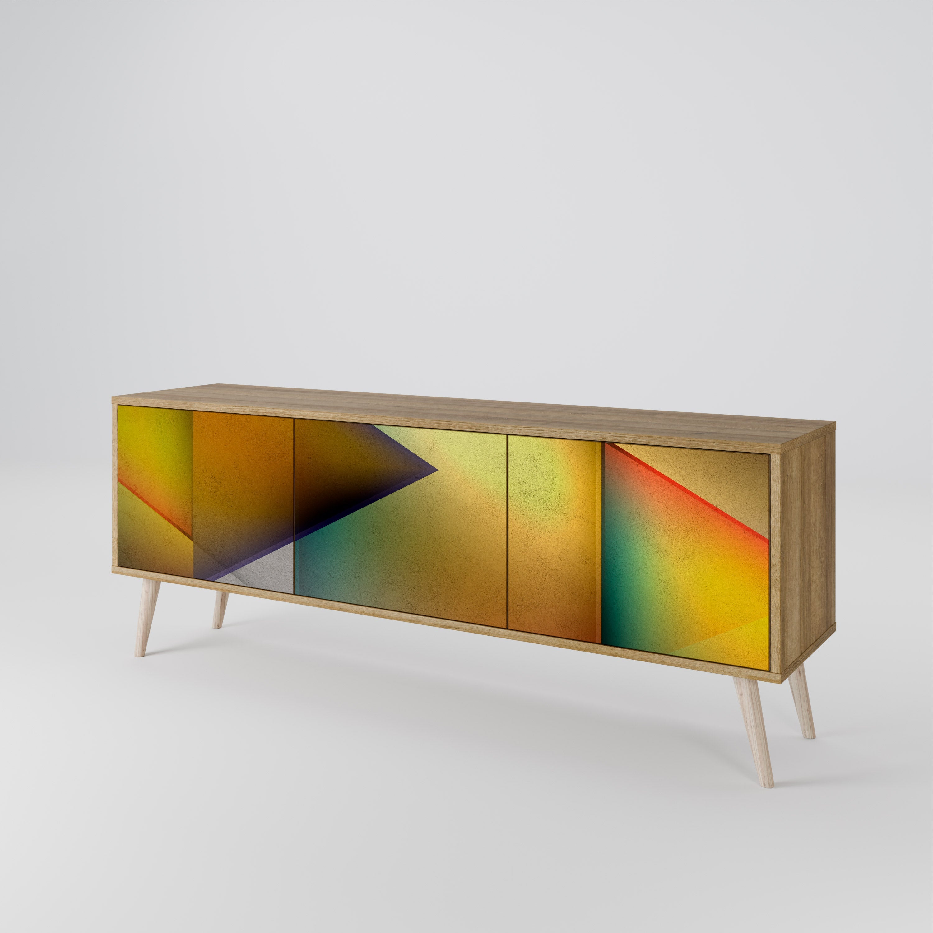 PIERCING SHARPNESS TV-Lowboard mit 3 Türen in Eiche-Optik