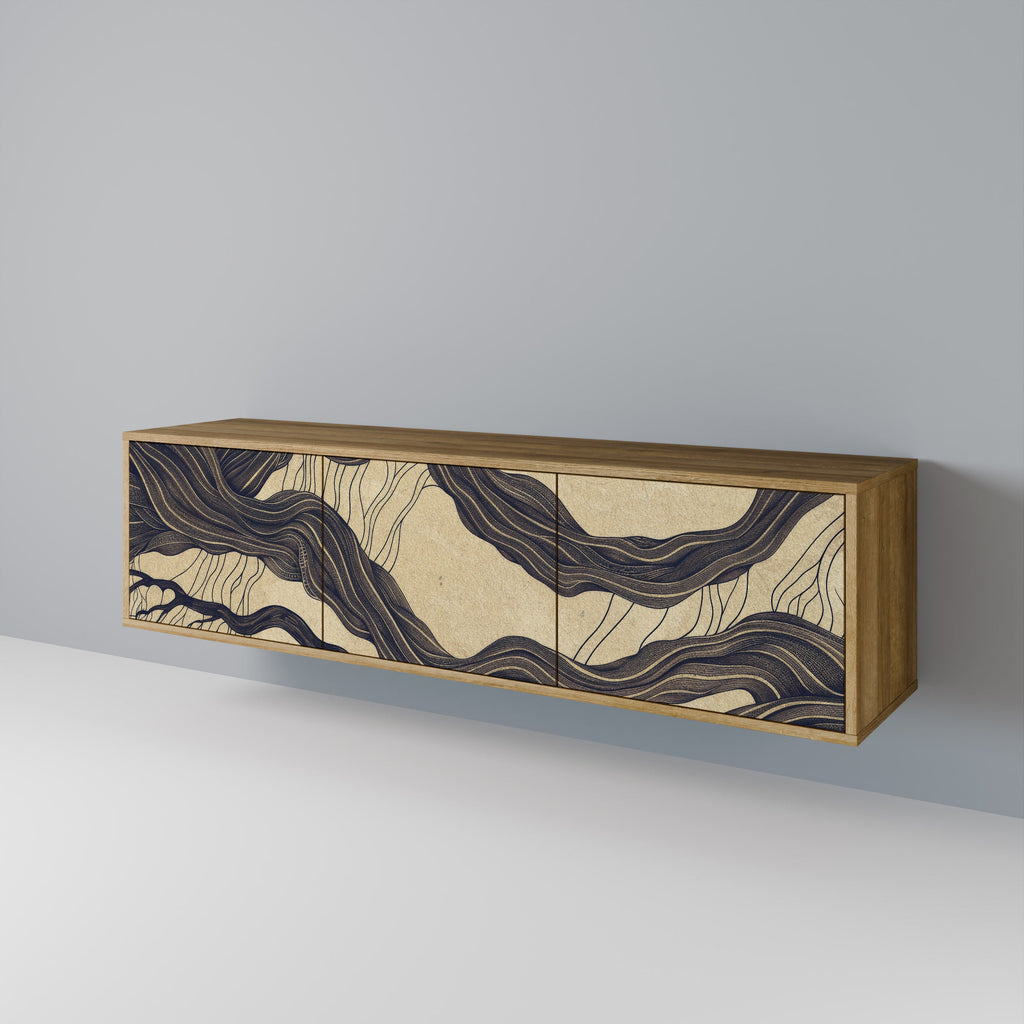 UNIFIED FRAGMENTS TV-Lowboard mit 3 Türen in Eiche-Optik