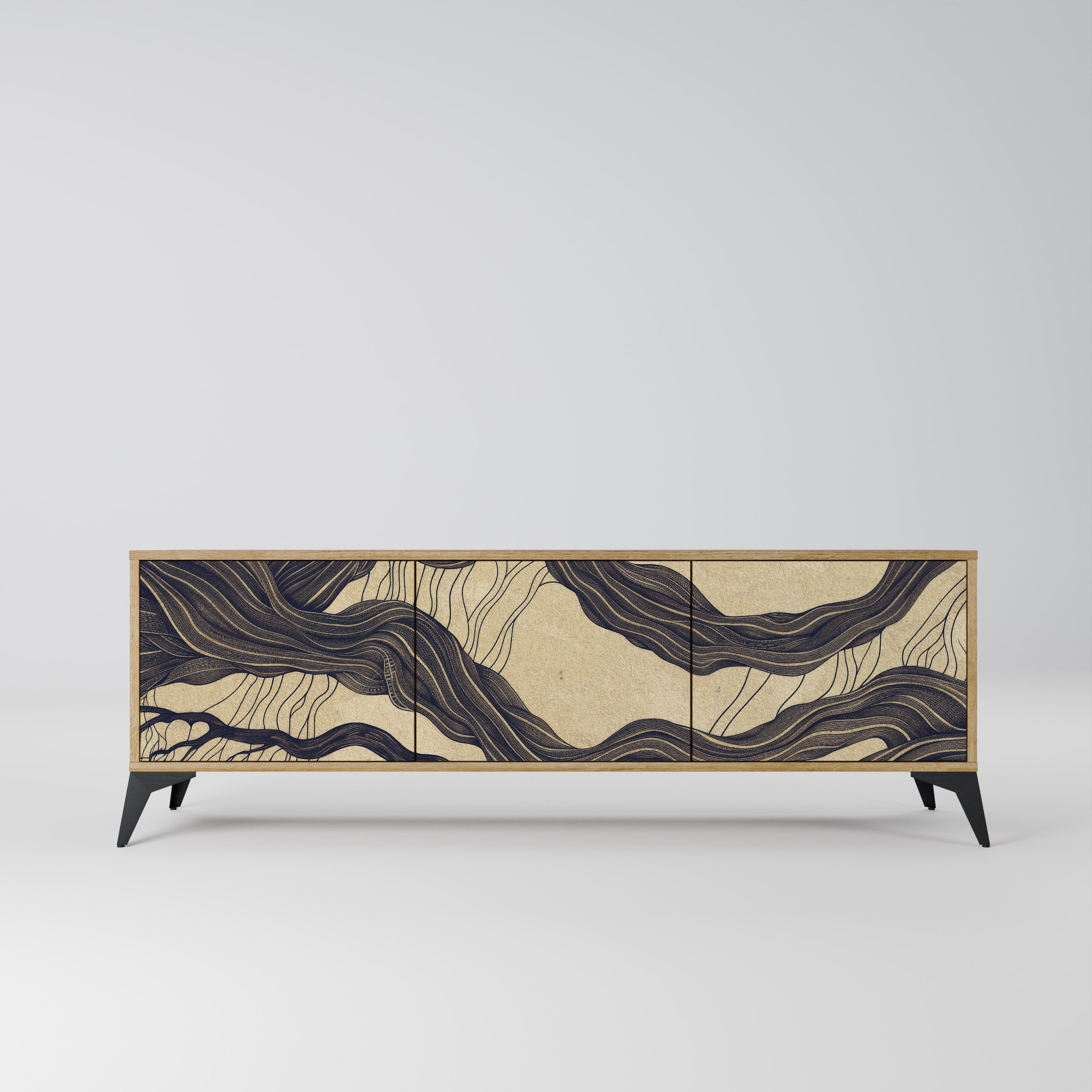 UNIFIED FRAGMENTS TV-Lowboard mit 3 Türen in Eiche-Optik