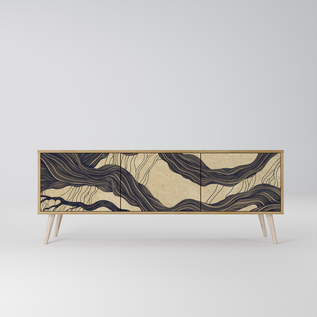 UNIFIED FRAGMENTS TV-Lowboard mit 3 Türen in Eiche-Optik