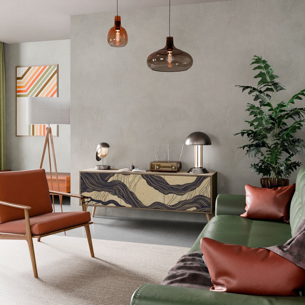 UNIFIED FRAGMENTS TV-Lowboard mit 3 Türen in Eiche-Optik