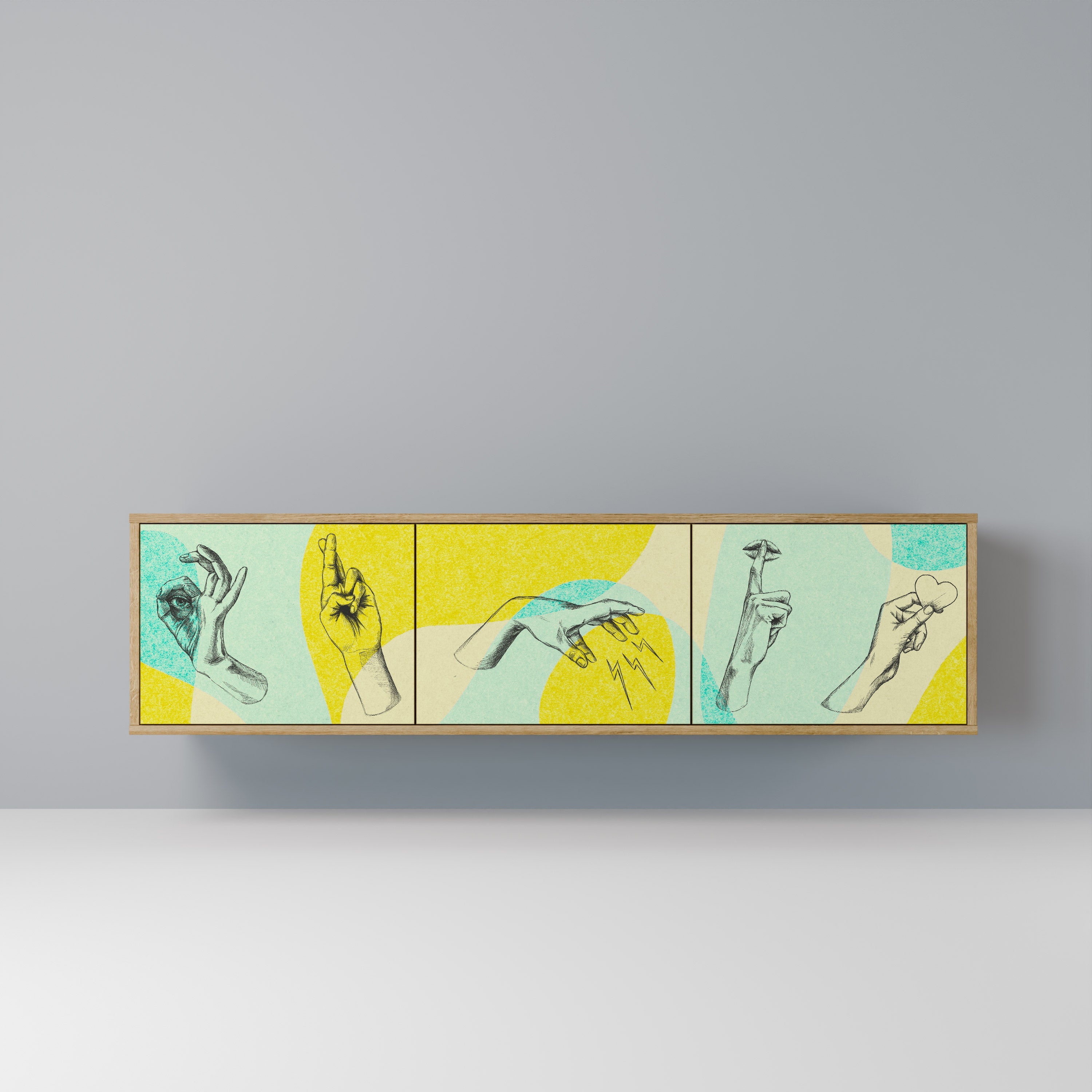 BODY LANGUAGE TV-Lowboard mit 3 Türen in Eiche-Optik