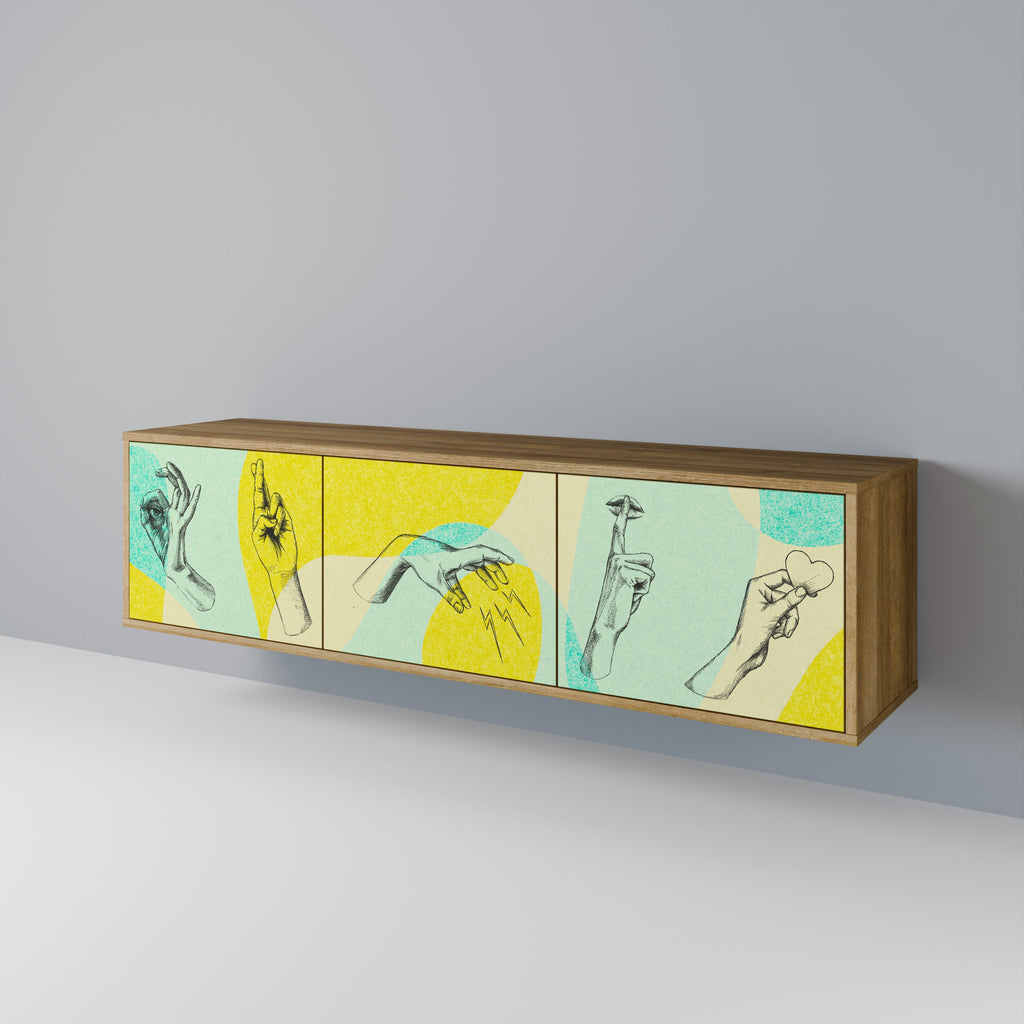 BODY LANGUAGE TV-Lowboard mit 3 Türen in Eiche-Optik