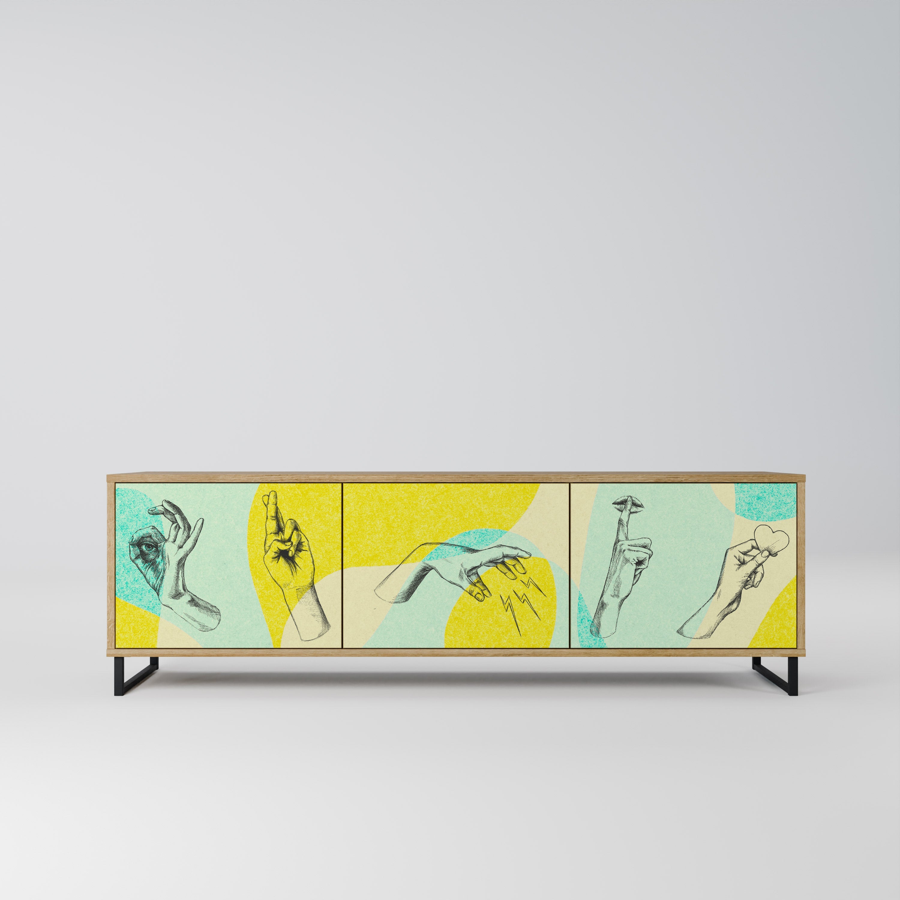 BODY LANGUAGE TV-Lowboard mit 3 Türen in Eiche-Optik