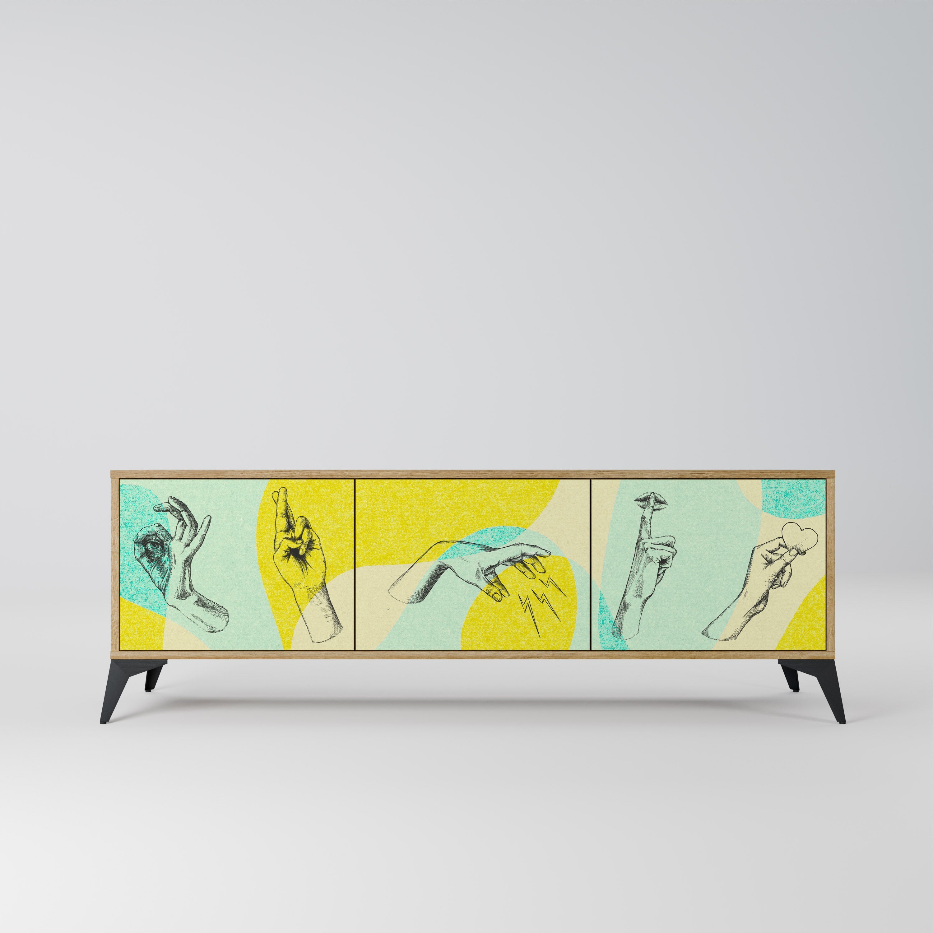 BODY LANGUAGE TV-Lowboard mit 3 Türen in Eiche-Optik