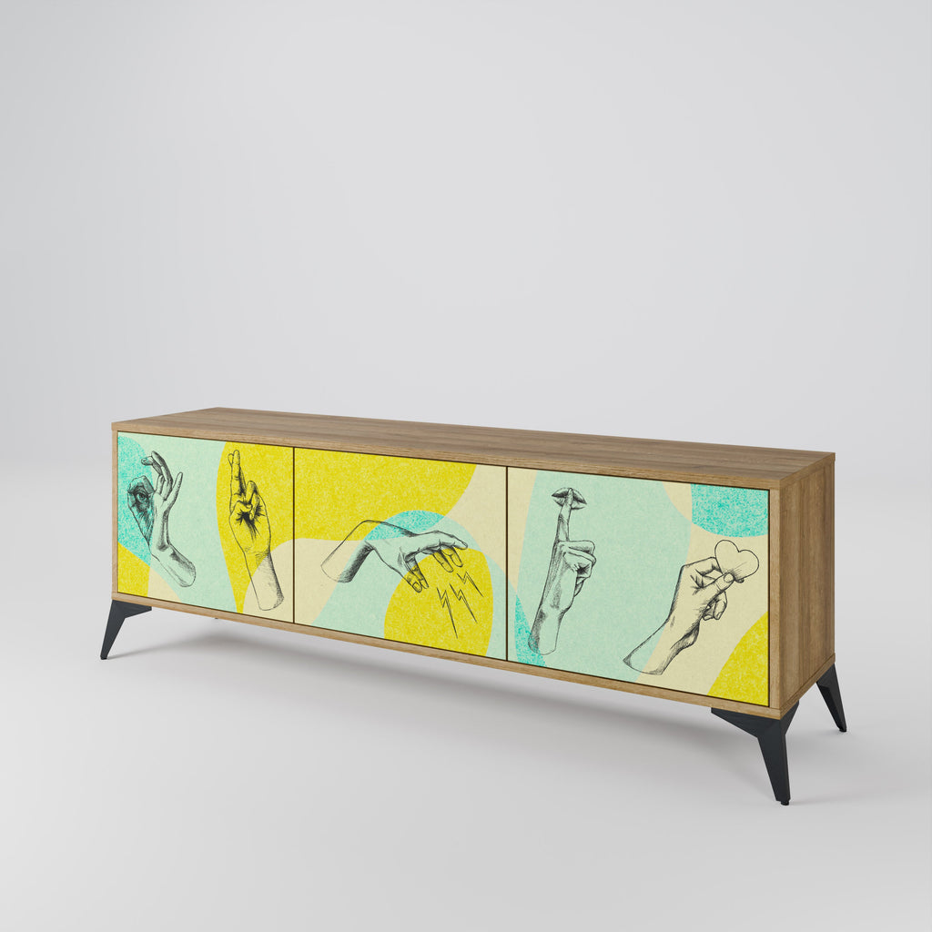 BODY LANGUAGE TV-Lowboard mit 3 Türen in Eiche-Optik