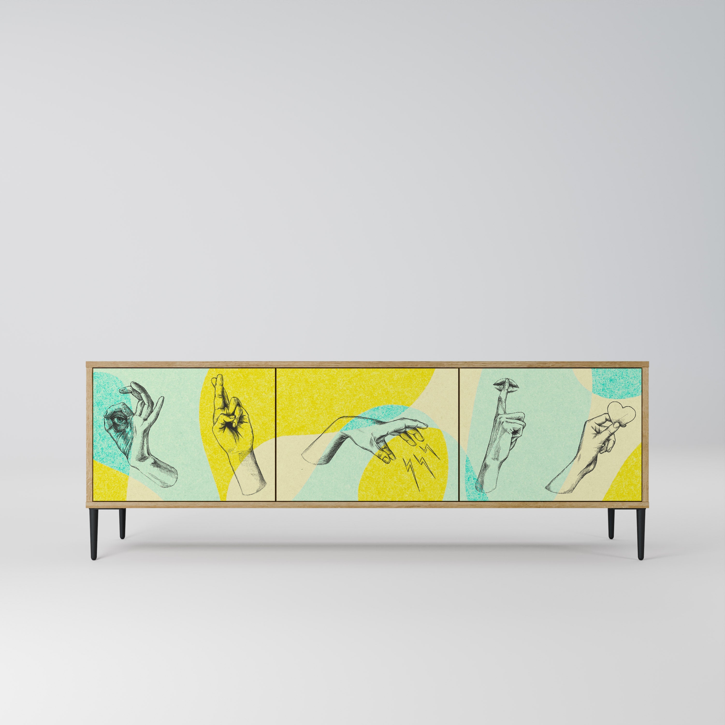 BODY LANGUAGE TV-Lowboard mit 3 Türen in Eiche-Optik