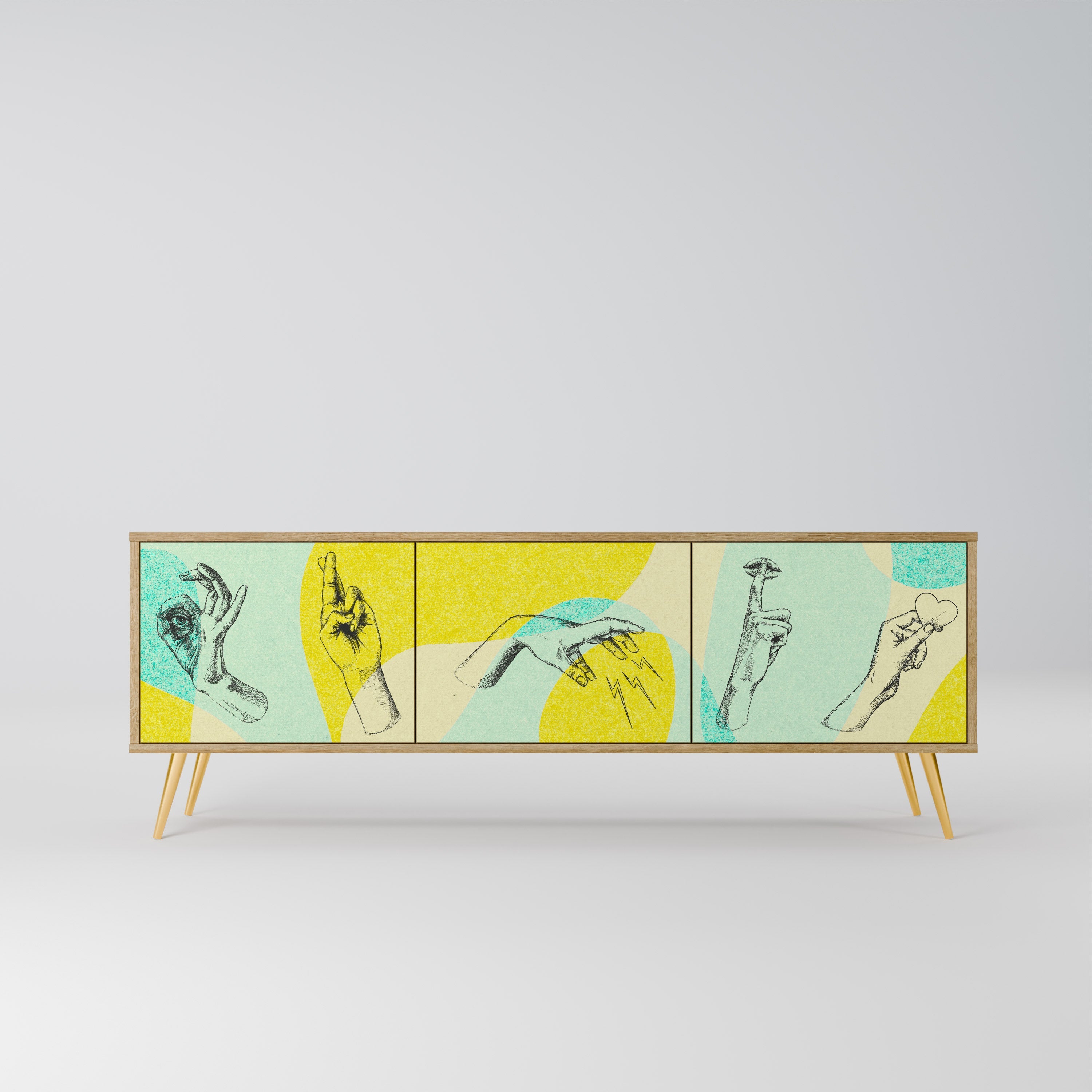 BODY LANGUAGE TV-Lowboard mit 3 Türen in Eiche-Optik