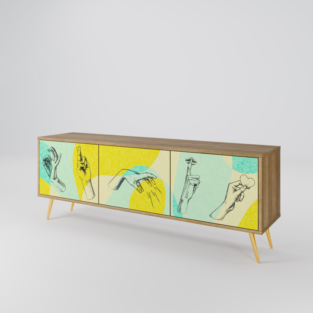 BODY LANGUAGE TV-Lowboard mit 3 Türen in Eiche-Optik