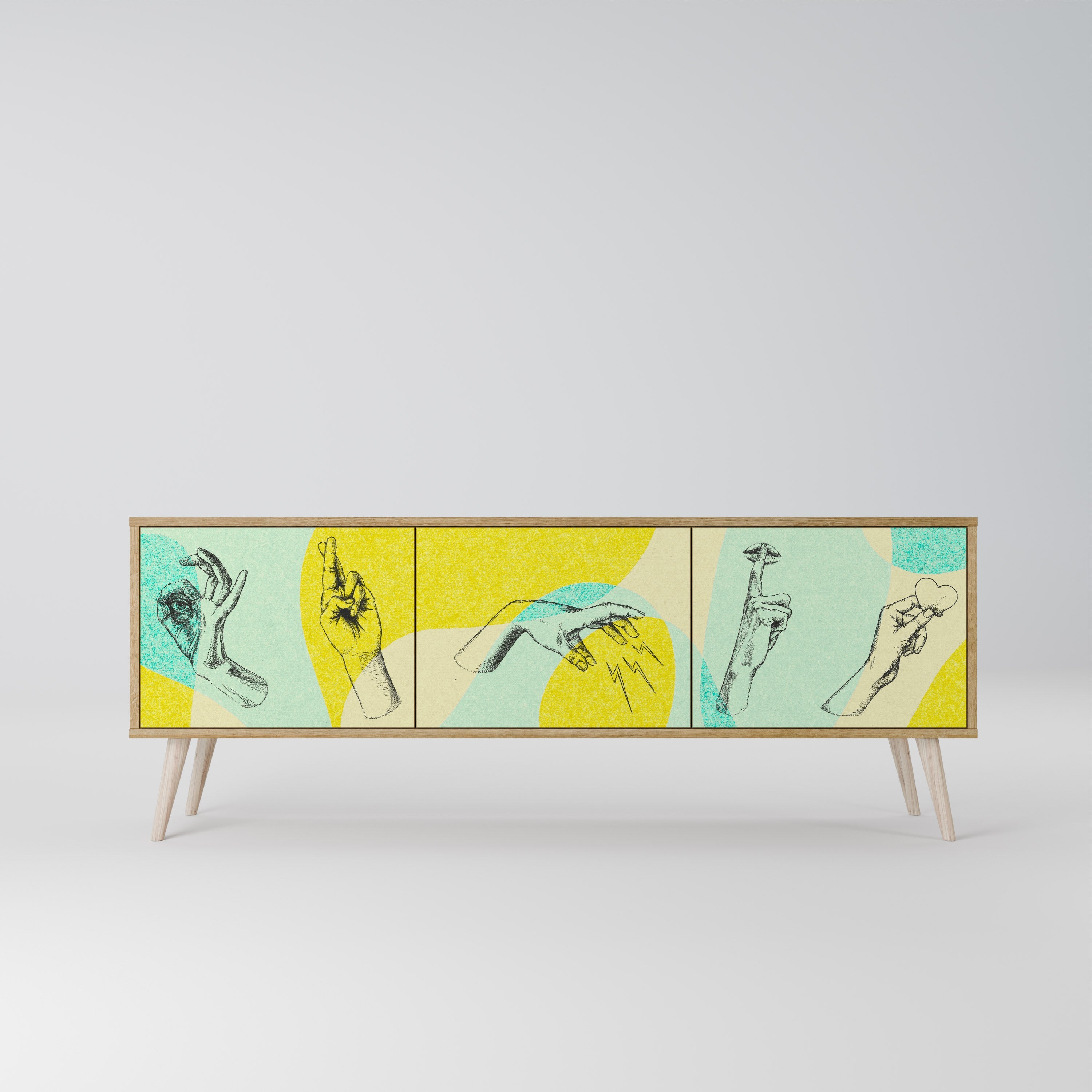 BODY LANGUAGE TV-Lowboard mit 3 Türen in Eiche-Optik