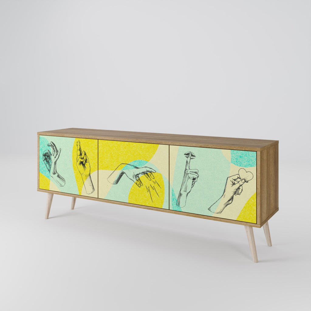 BODY LANGUAGE TV-Lowboard mit 3 Türen in Eiche-Optik