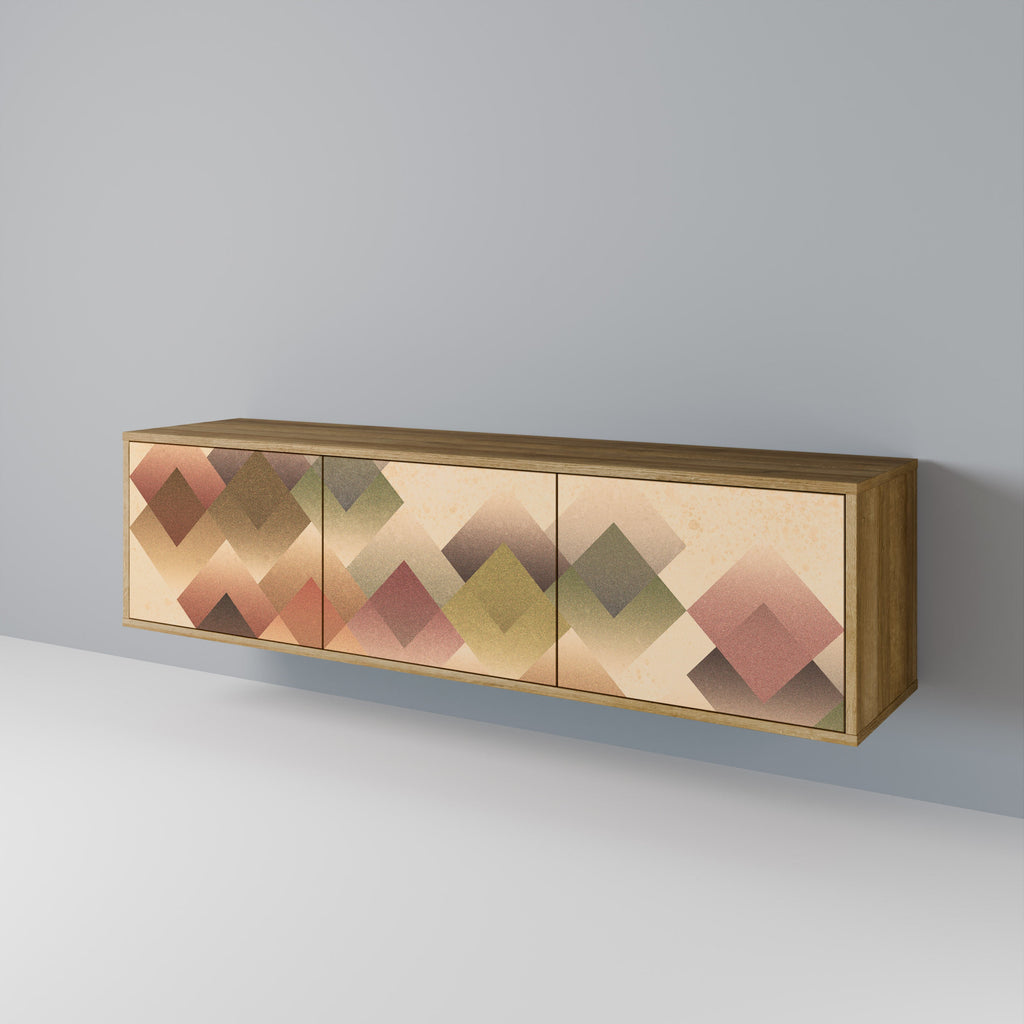 GEOMETRIC FUSION TV-Lowboard mit 3 Türen in Eiche-Optik