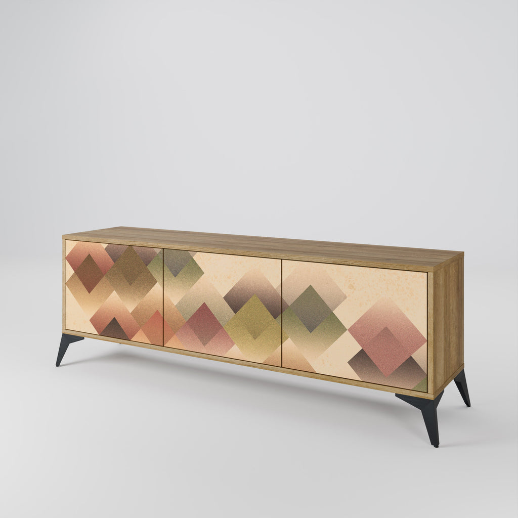 GEOMETRIC FUSION TV-Lowboard mit 3 Türen in Eiche-Optik