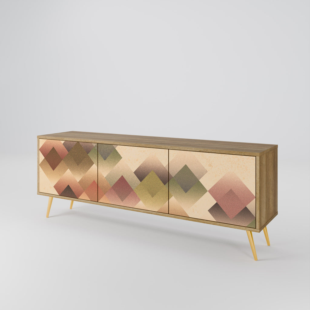 GEOMETRIC FUSION TV-Lowboard mit 3 Türen in Eiche-Optik