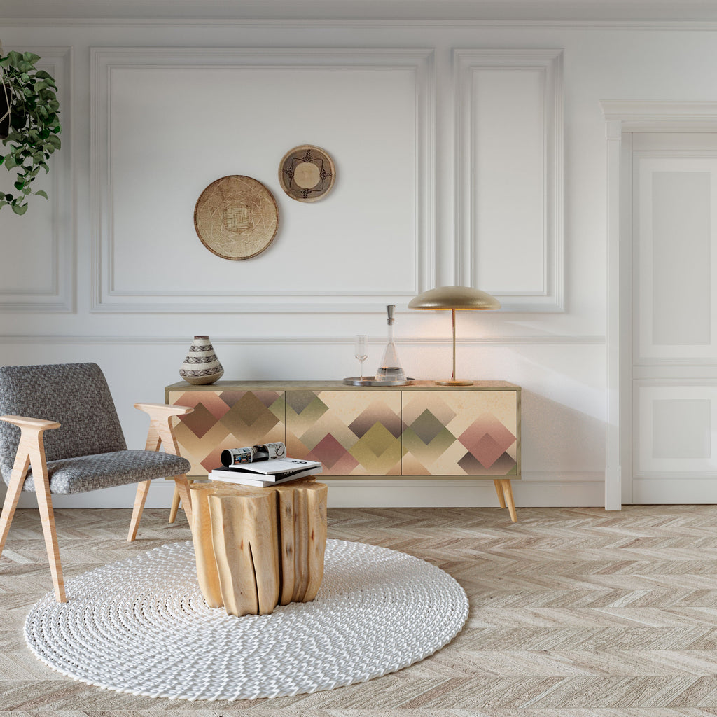 GEOMETRIC FUSION TV-Lowboard mit 3 Türen in Eiche-Optik