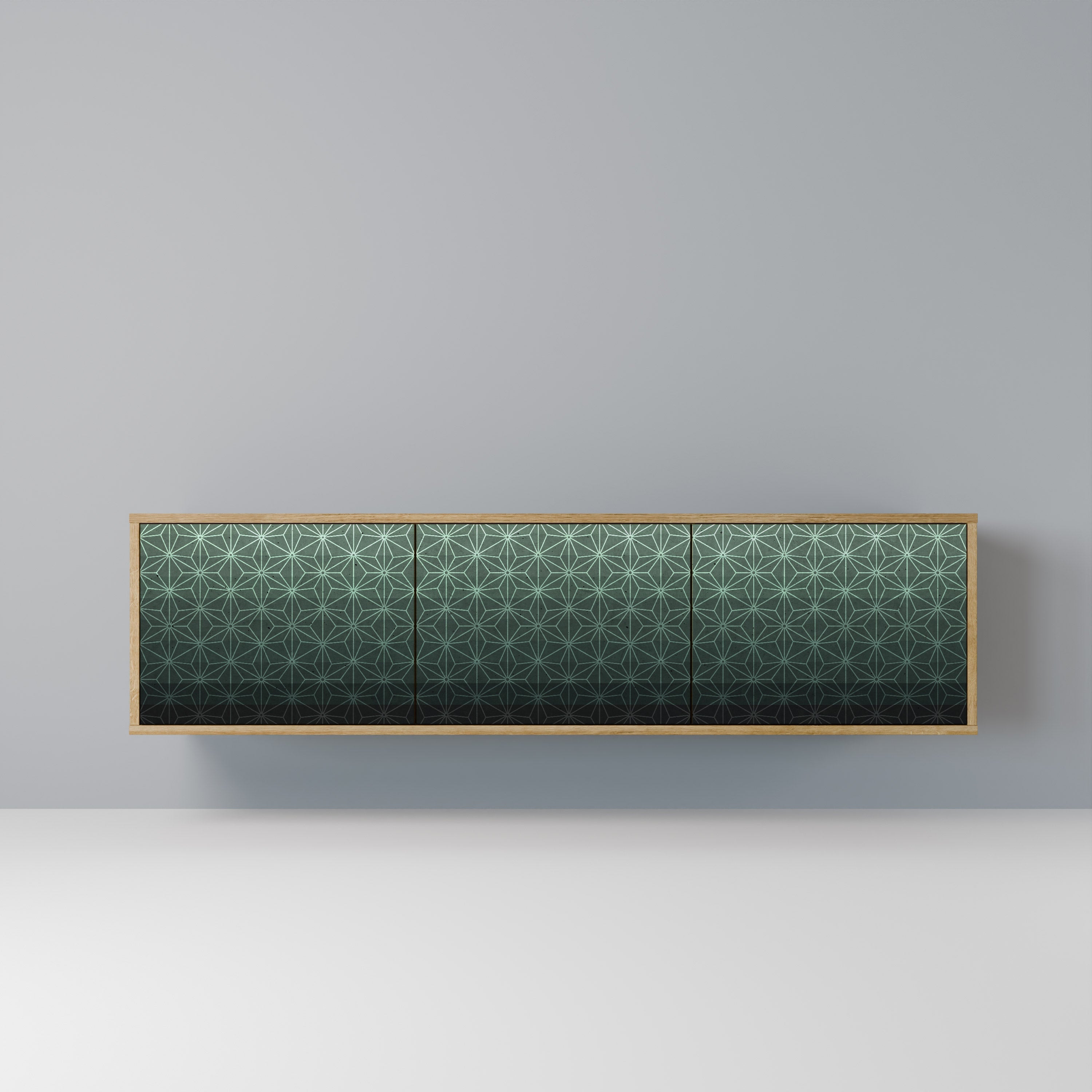 ORNAMENTAL GLIMMER TV-Lowboard mit 3 Türen in Eiche-Optik