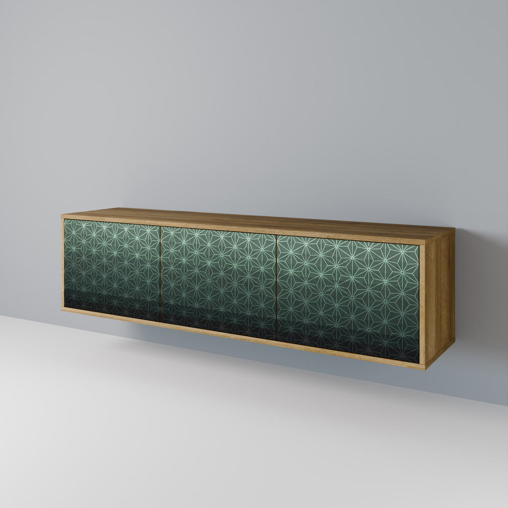 ORNAMENTAL GLIMMER TV-Lowboard mit 3 Türen in Eiche-Optik