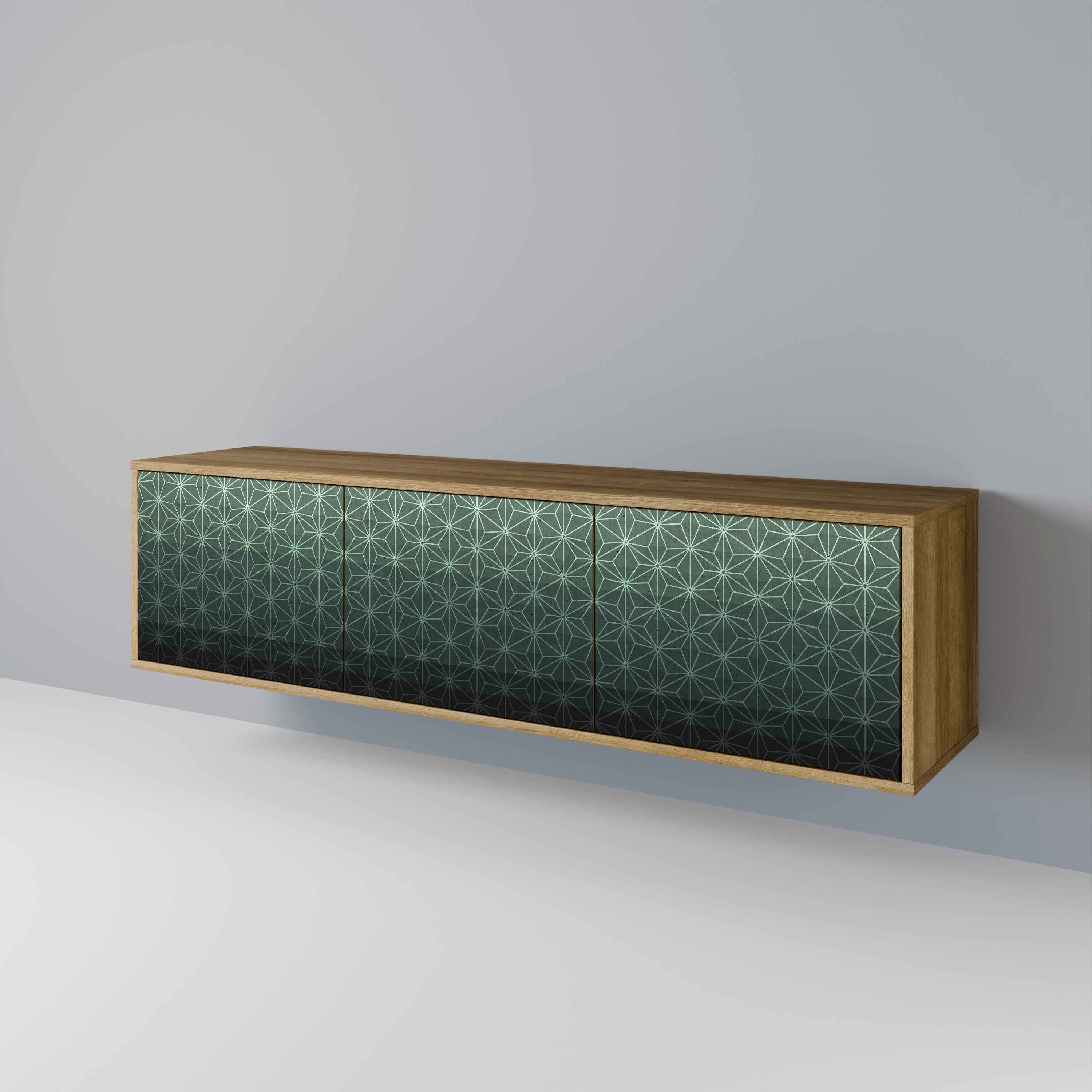 ORNAMENTAL GLIMMER TV-Lowboard mit 3 Türen in Eiche-Optik