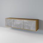 CONCRETE ZIG ZAG TV-Lowboard mit 3 Türen in Eiche-Optik