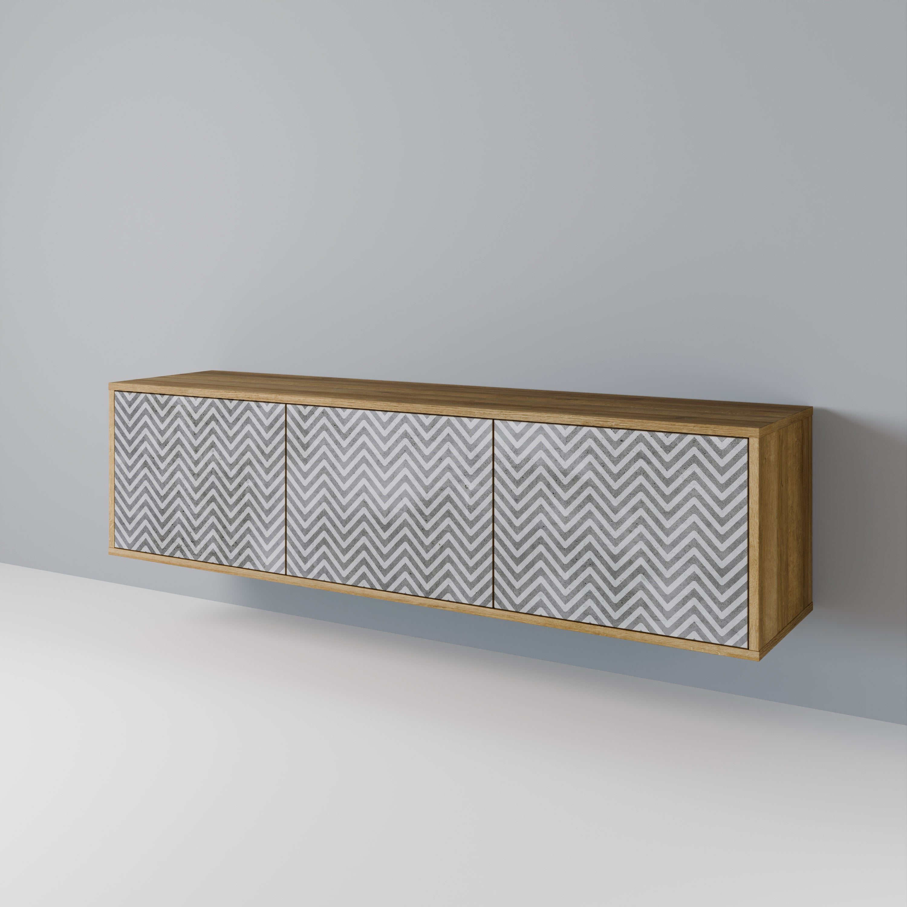 CONCRETE ZIG ZAG 3-Door TV Cabinet
