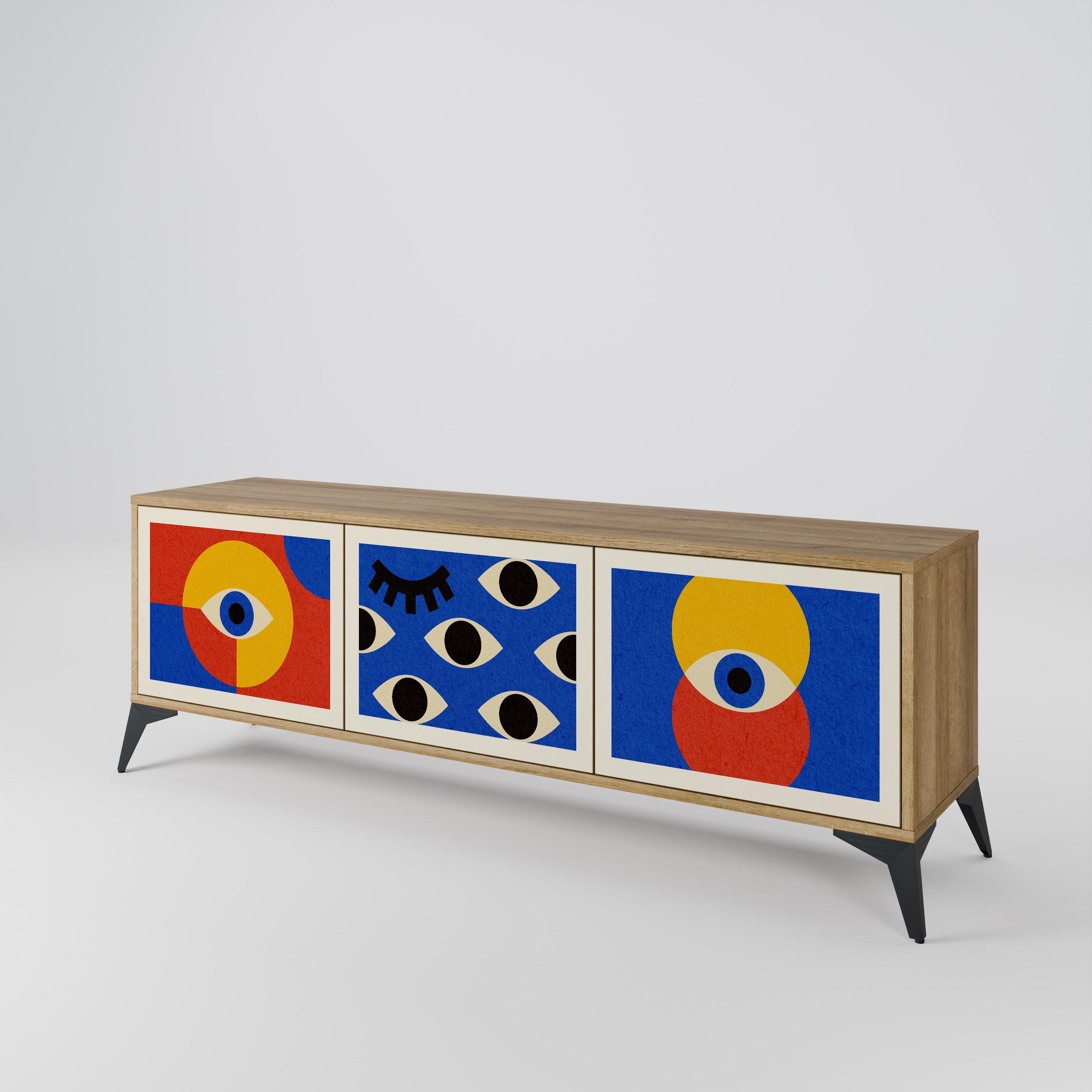 GEOMETRIC EYES 3-Door TV Cabinet