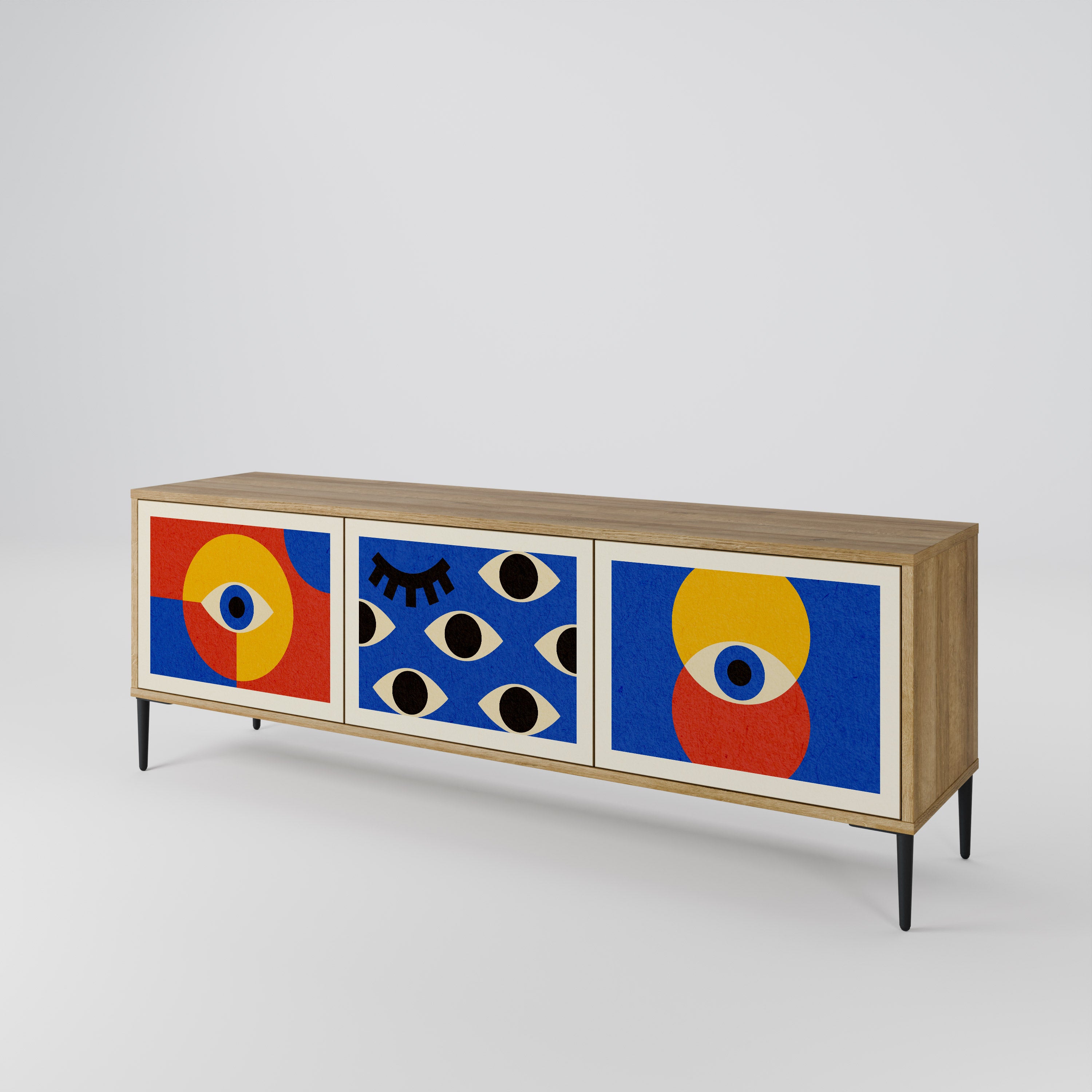 GEOMETRIC EYES 3-Door TV Cabinet