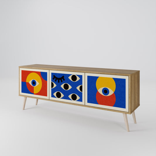 GEOMETRIC EYES 3-Door TV Cabinet
