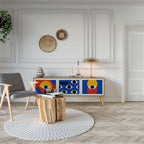 GEOMETRIC EYES TV-Lowboard mit 3 Türen in Eiche-Optik