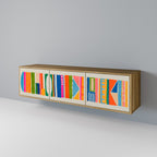 GEOMETRIC SHINE TV-Lowboard mit 3 Türen in Eiche-Optik