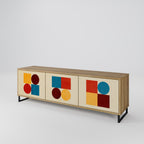 GEOMETRIC PUZZLE TV-Lowboard mit 3 Türen in Eiche-Optik