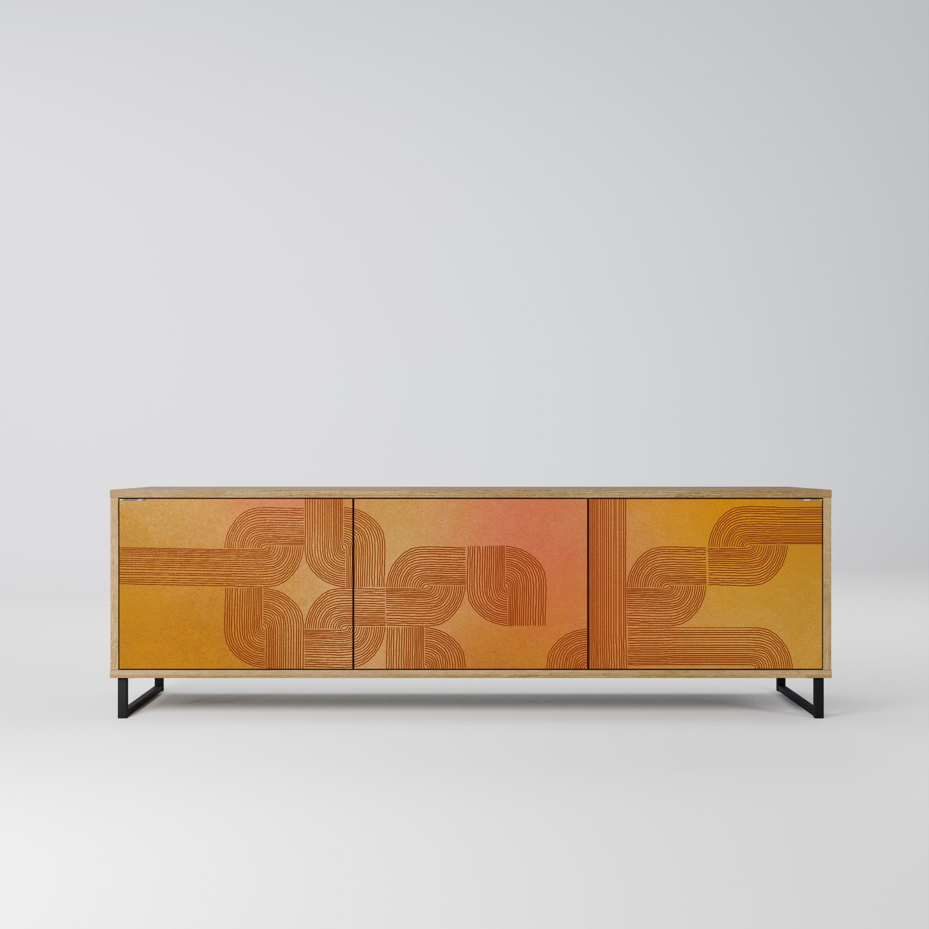 STRENGTHENING RELATION TV-Lowboard mit 3 Türen in Eiche-Optik