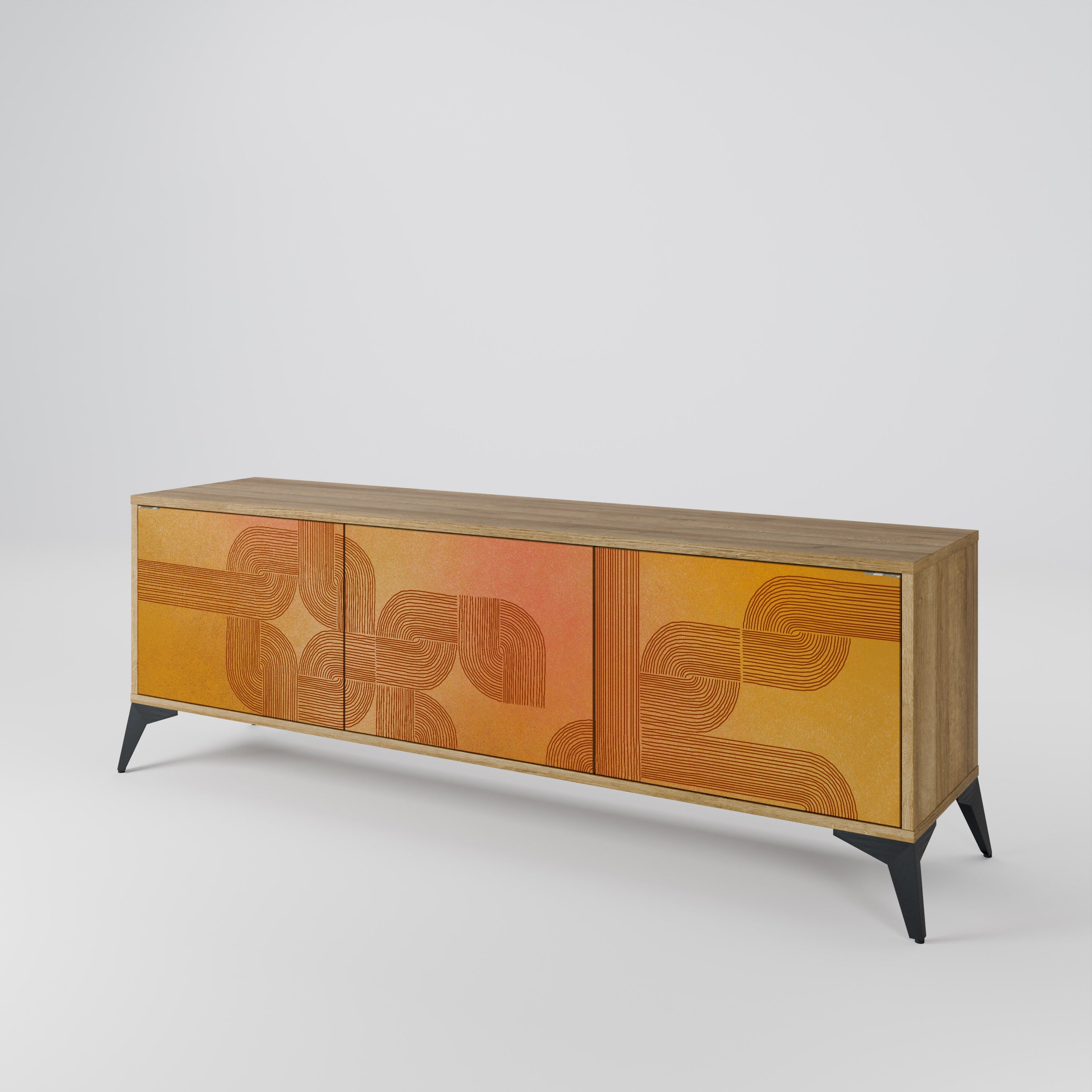 STRENGTHENING RELATION TV-Lowboard mit 3 Türen in Eiche-Optik