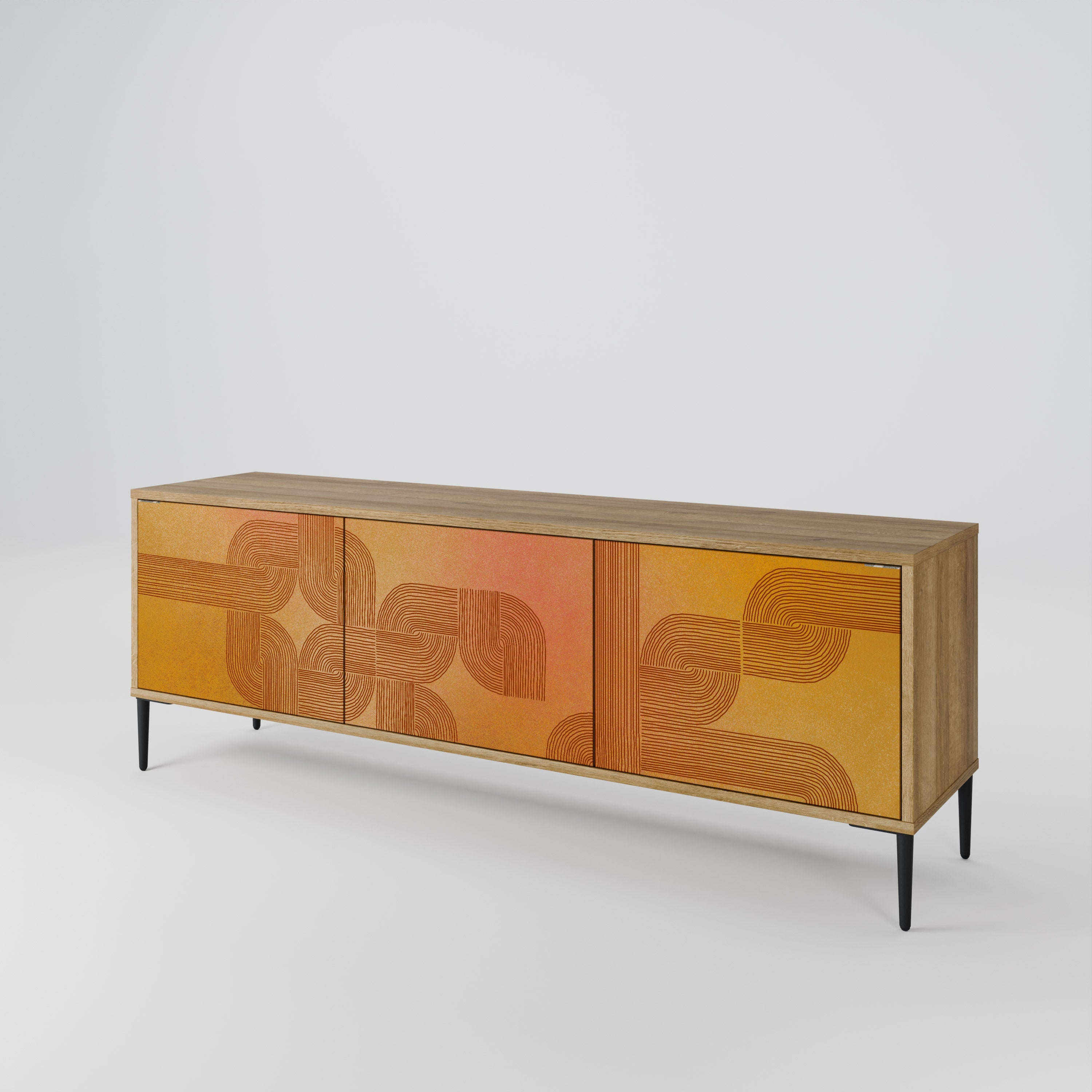 STRENGTHENING RELATION TV-Lowboard mit 3 Türen in Eiche-Optik