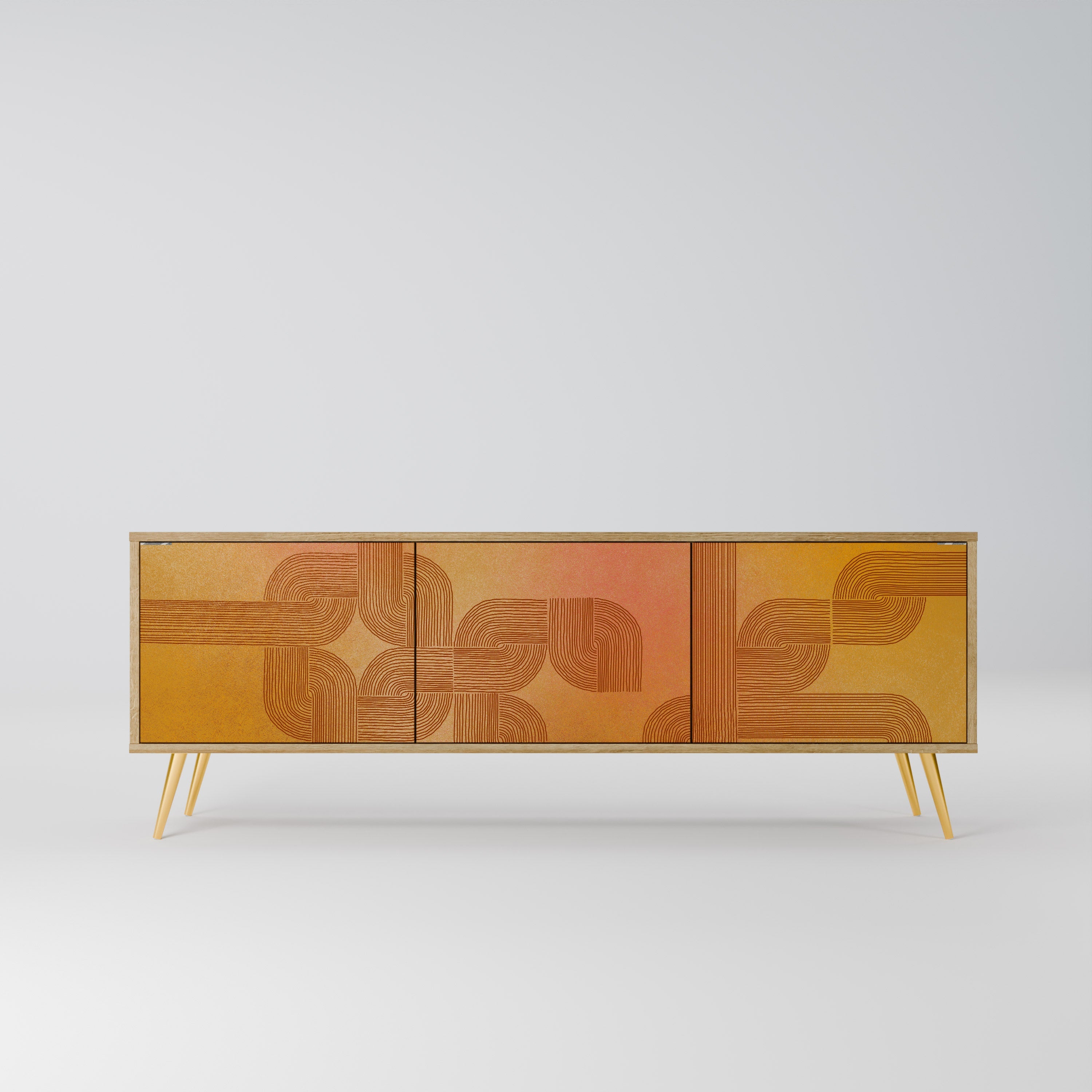 STRENGTHENING RELATION TV-Lowboard mit 3 Türen in Eiche-Optik