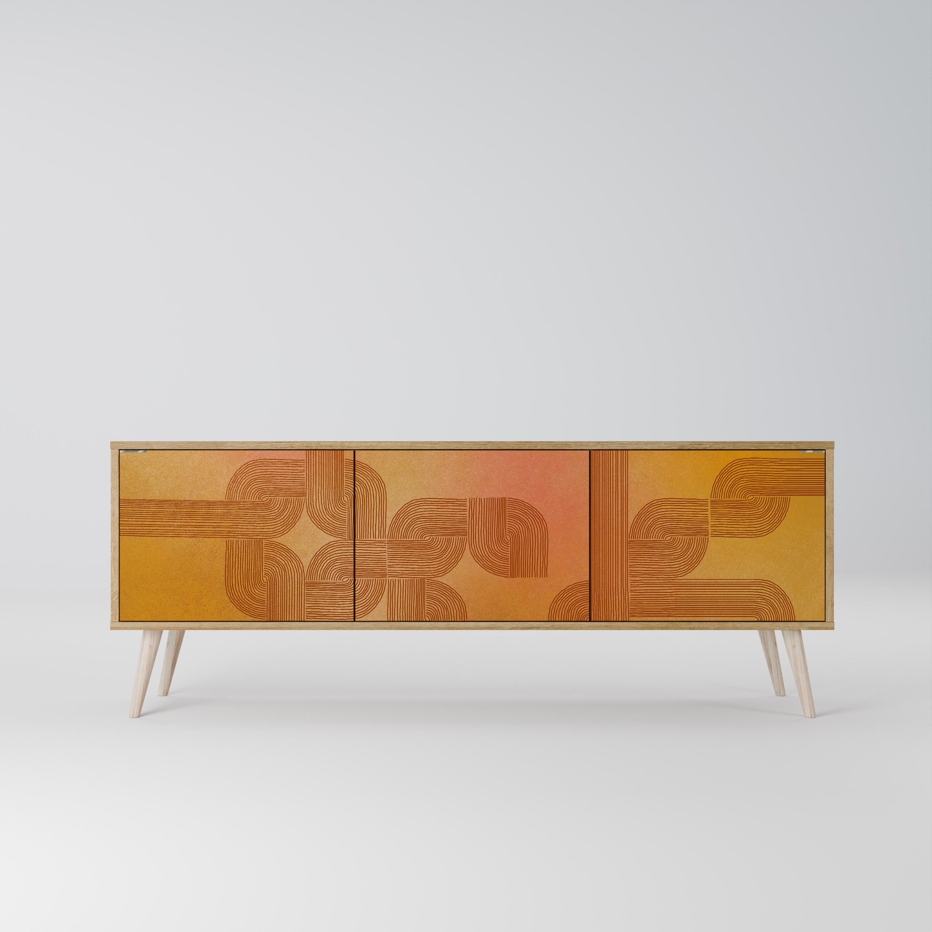 STRENGTHENING RELATION TV-Lowboard mit 3 Türen in Eiche-Optik