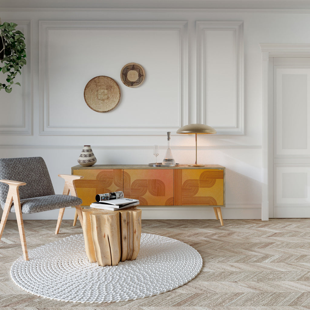 STRENGTHENING RELATION TV-Lowboard mit 3 Türen in Eiche-Optik