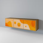 ORANGE ARRANGEMENT TV-Lowboard mit 3 Türen in Eiche-Optik