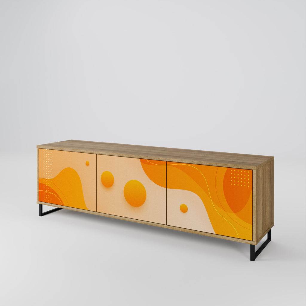 ORANGE ARRANGEMENT TV-Lowboard mit 3 Türen in Eiche-Optik