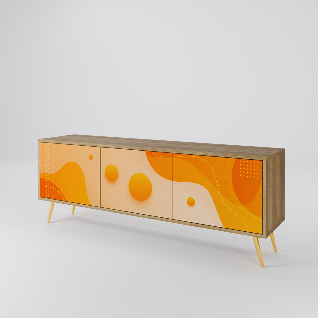 ORANGE ARRANGEMENT TV-Lowboard mit 3 Türen in Eiche-Optik