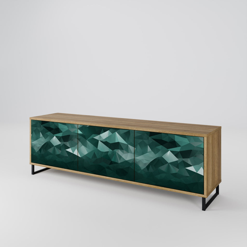 POLYGONAL FLOATING TV-Lowboard mit 3 Türen in Eiche-Optik