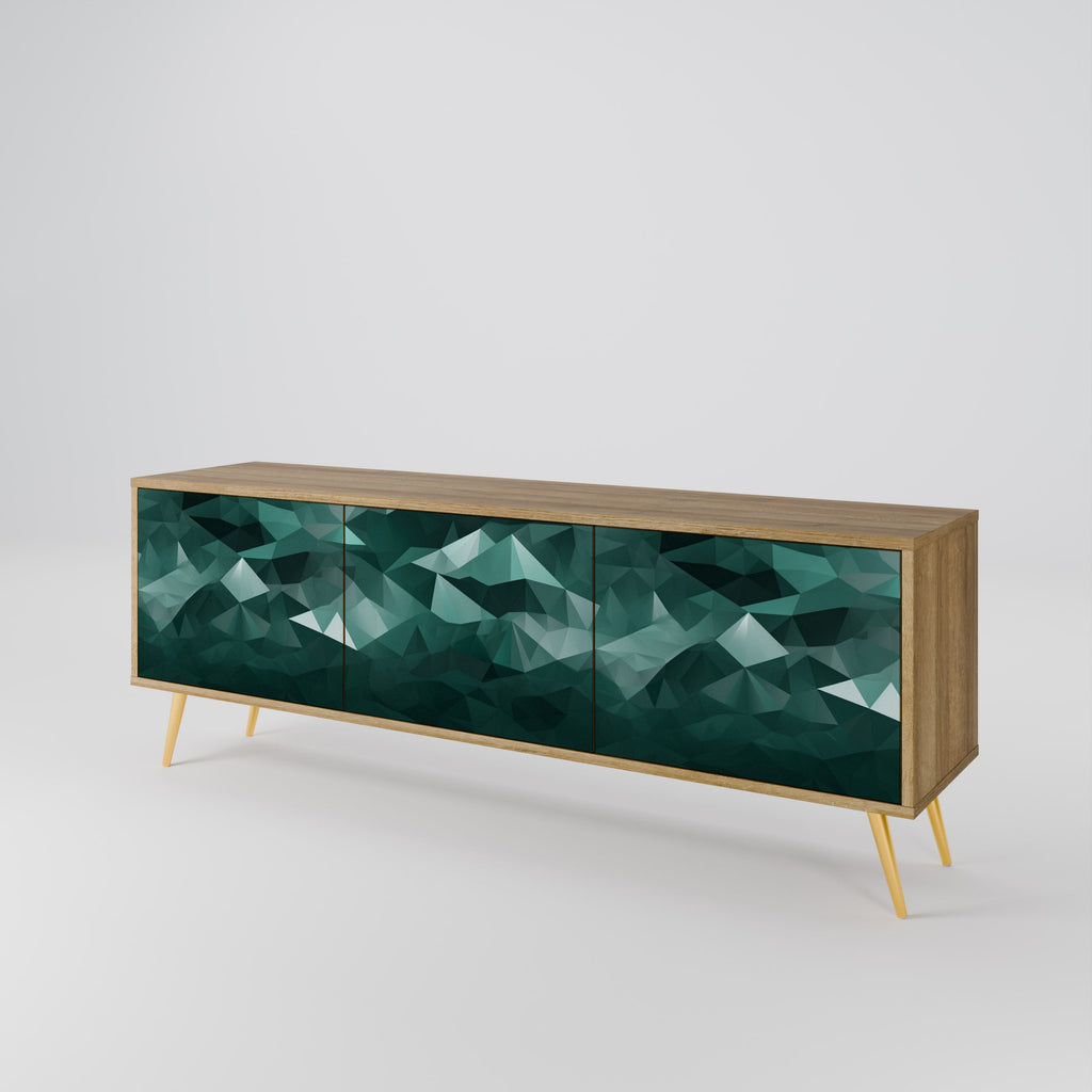 POLYGONAL FLOATING TV-Lowboard mit 3 Türen in Eiche-Optik