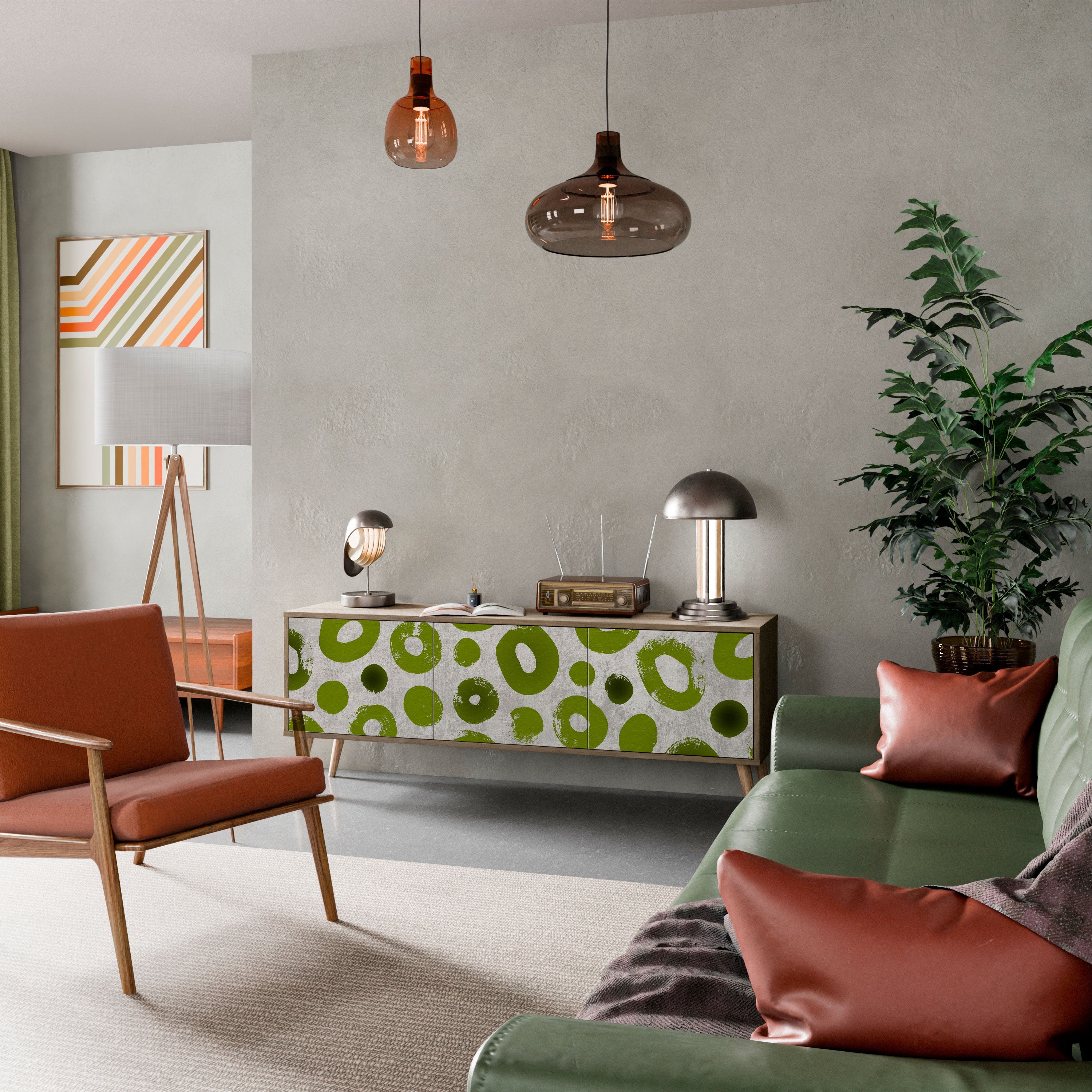 GREEN RHAPSODY TV-Lowboard mit 3 Türen in Eiche-Optik