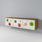 COLORFUL COSMOS 3-Door TV Stand in Oak Effect