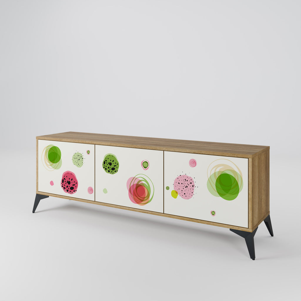 COLORFUL COSMOS 3-Door TV Stand in Oak Effect