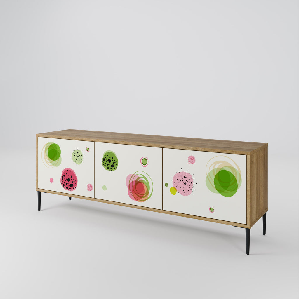 COLORFUL COSMOS 3-Door TV Stand in Oak Effect