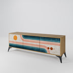 TWO HALVES TV-Lowboard mit 3 Türen in Eiche-Optik