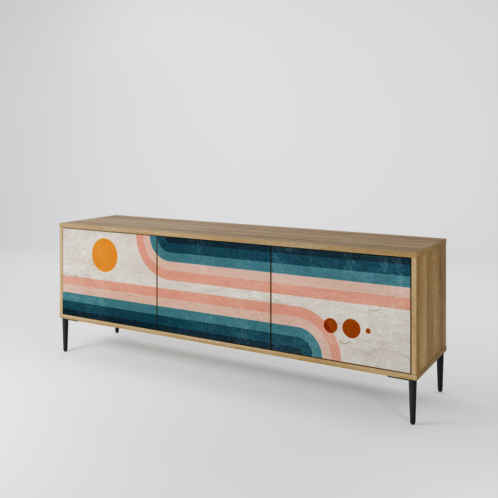 TWO HALVES TV-Lowboard mit 3 Türen in Eiche-Optik