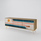 TWO HALVES TV-Lowboard mit 3 Türen in Eiche-Optik