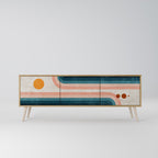 TWO HALVES TV-Lowboard mit 3 Türen in Eiche-Optik