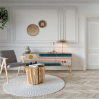 TWO HALVES TV-Lowboard mit 3 Türen in Eiche-Optik